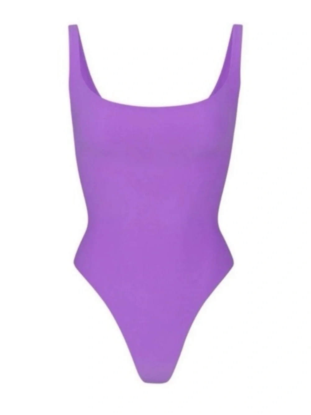 SKIMS Fits Everybody Square Neck Thong Bodysuit Purple XS Soft Stretch